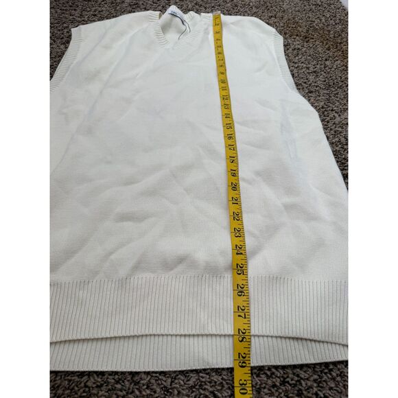 Zara Cream Colored Sweater Vest Womens Sz XL Oversized Long Preppy Academia - Picture 7 of 7